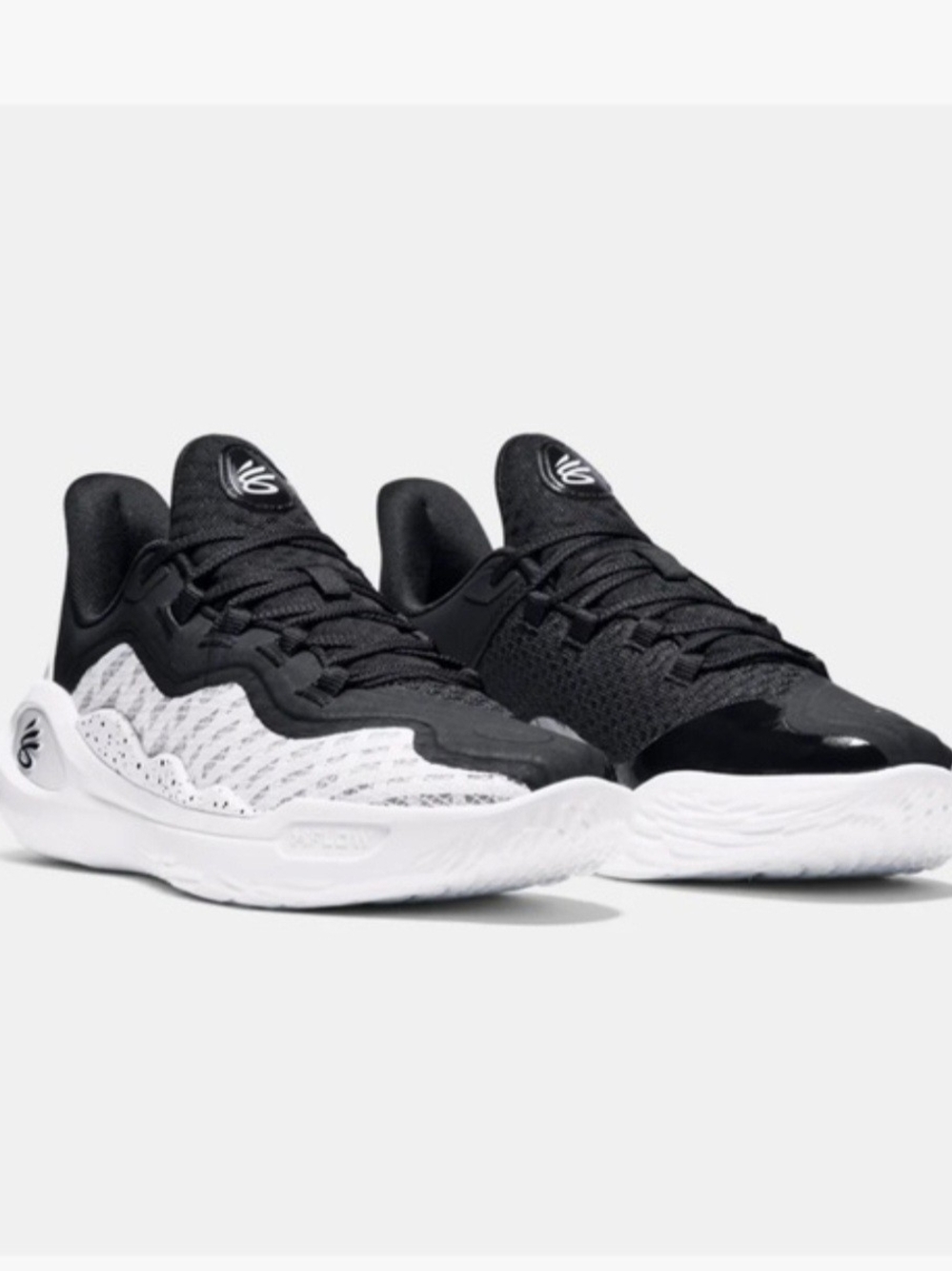 Under Armour Curry 11team Men's Black and White Low-Top Athletic Shoes Size 12.5